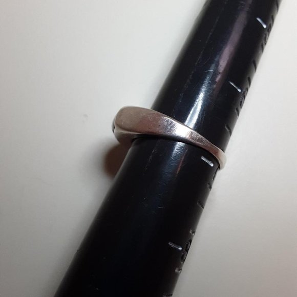 Sleeping Beauty Turquoise Inlay Sterling Band Ring - Picture 3 of 6